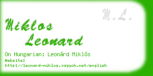 miklos leonard business card